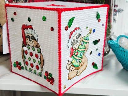 Christmas Sloth Tissue Box Cover