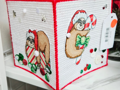 Christmas Sloth Tissue Box Cover