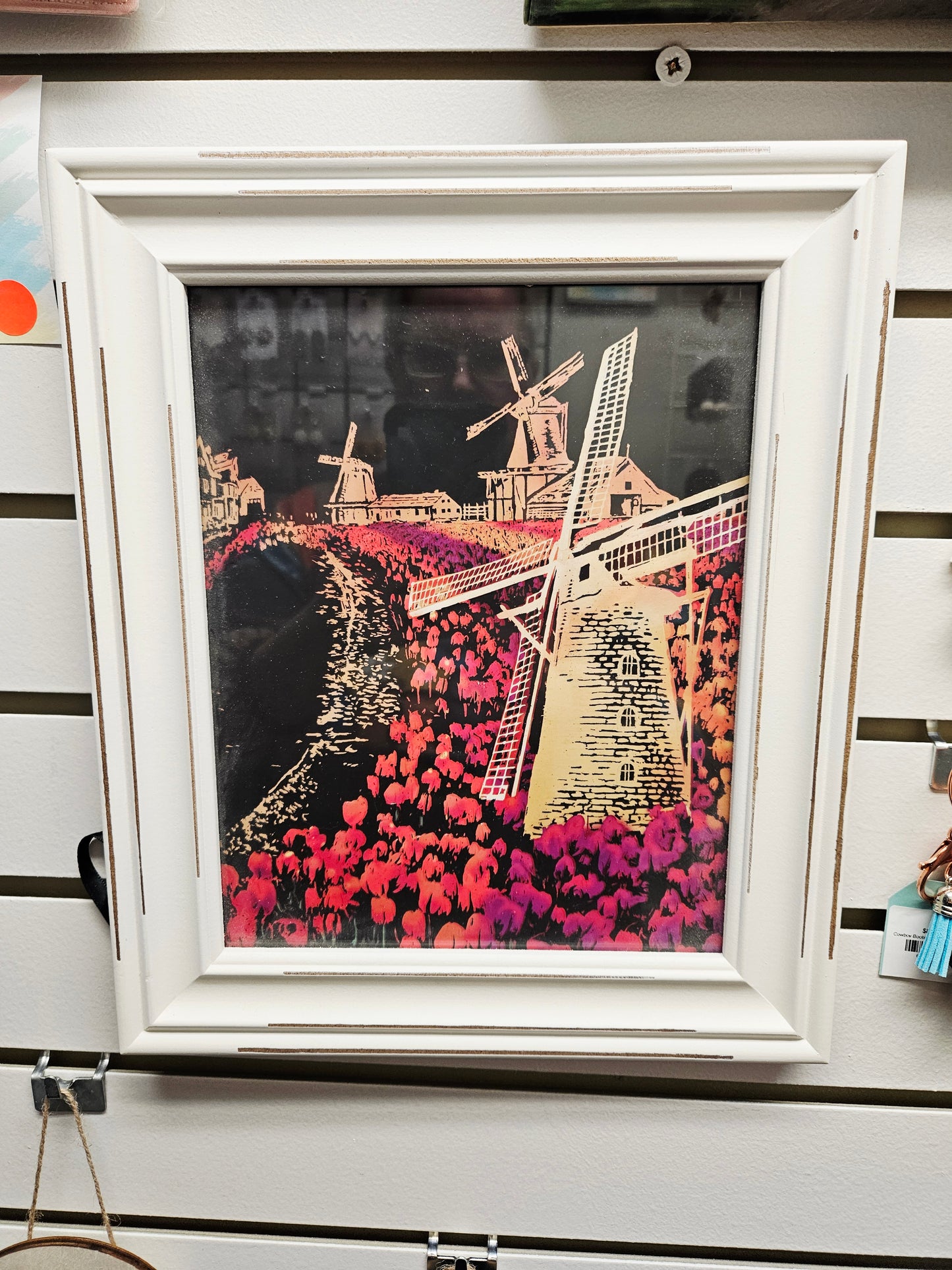 Windmill Scratch Art Framed