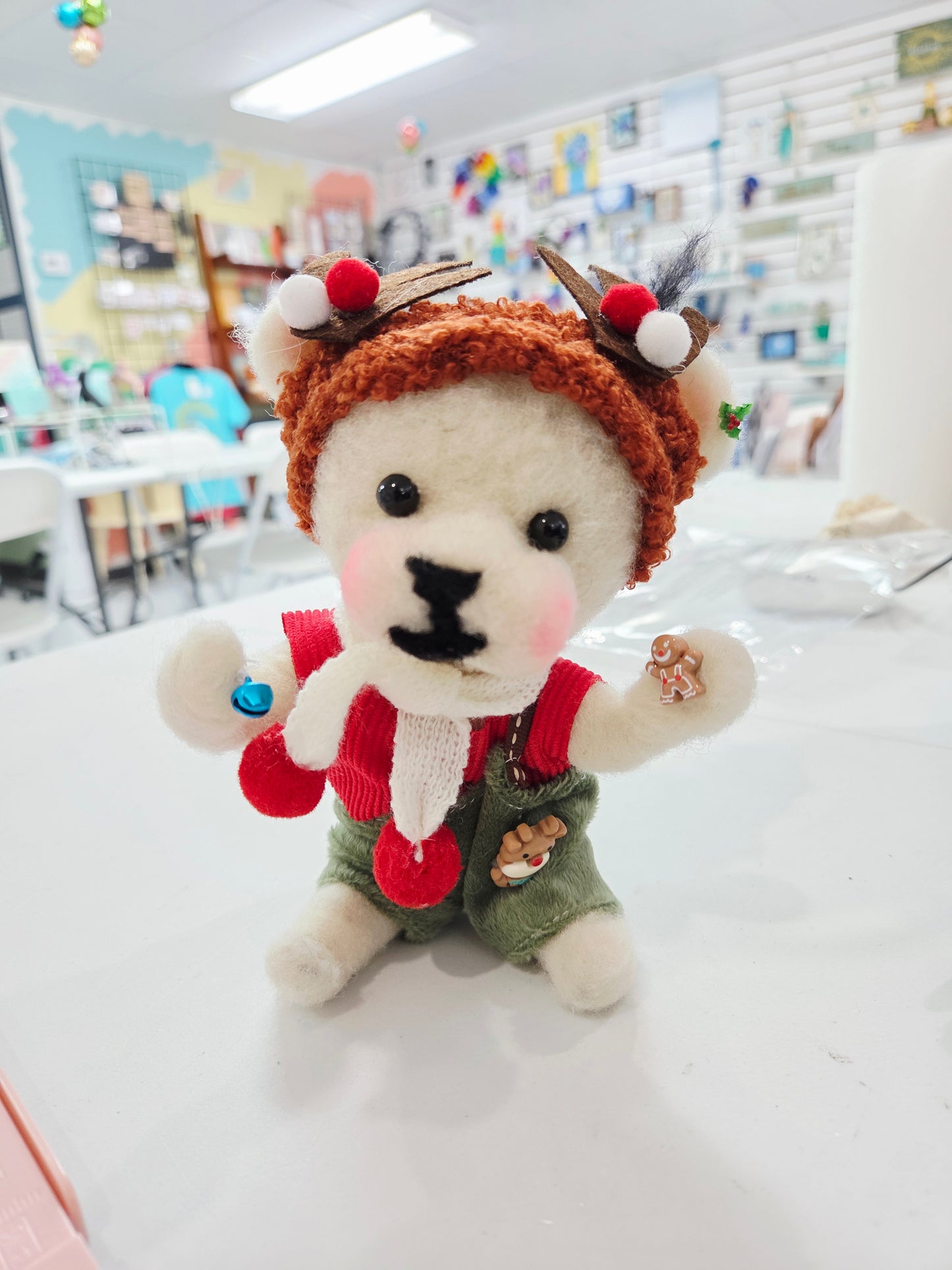 Felted Christmas Bear