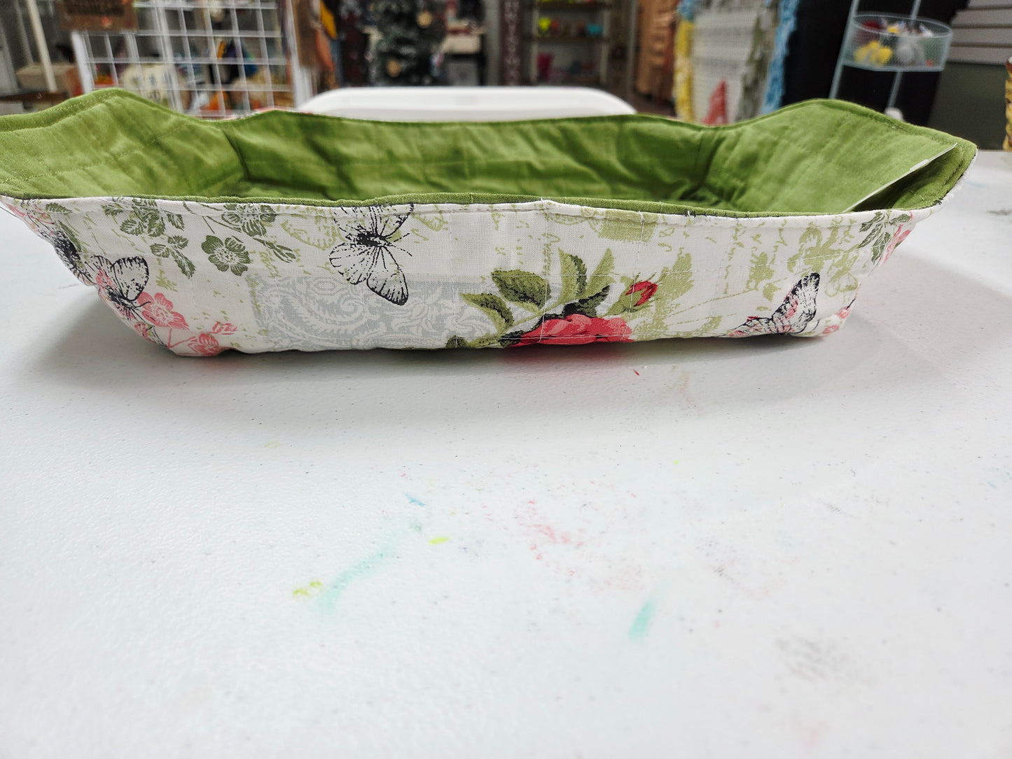 9x13 Casserole - Pink Floral with Butterflies/Green