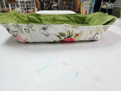 9x13 Casserole - Pink Floral with Butterflies/Green