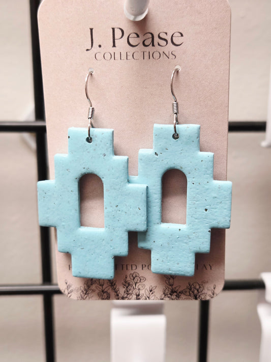 Turquoise Aztec Shape Earrings