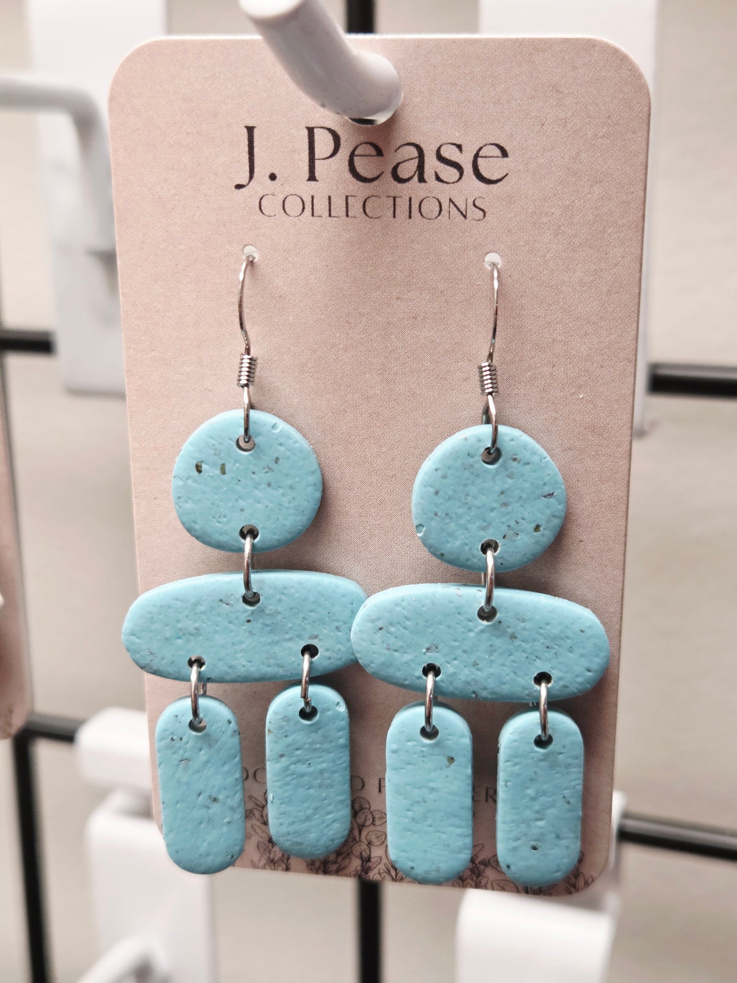 Turquoise Geometric Shape Dangle Earrings