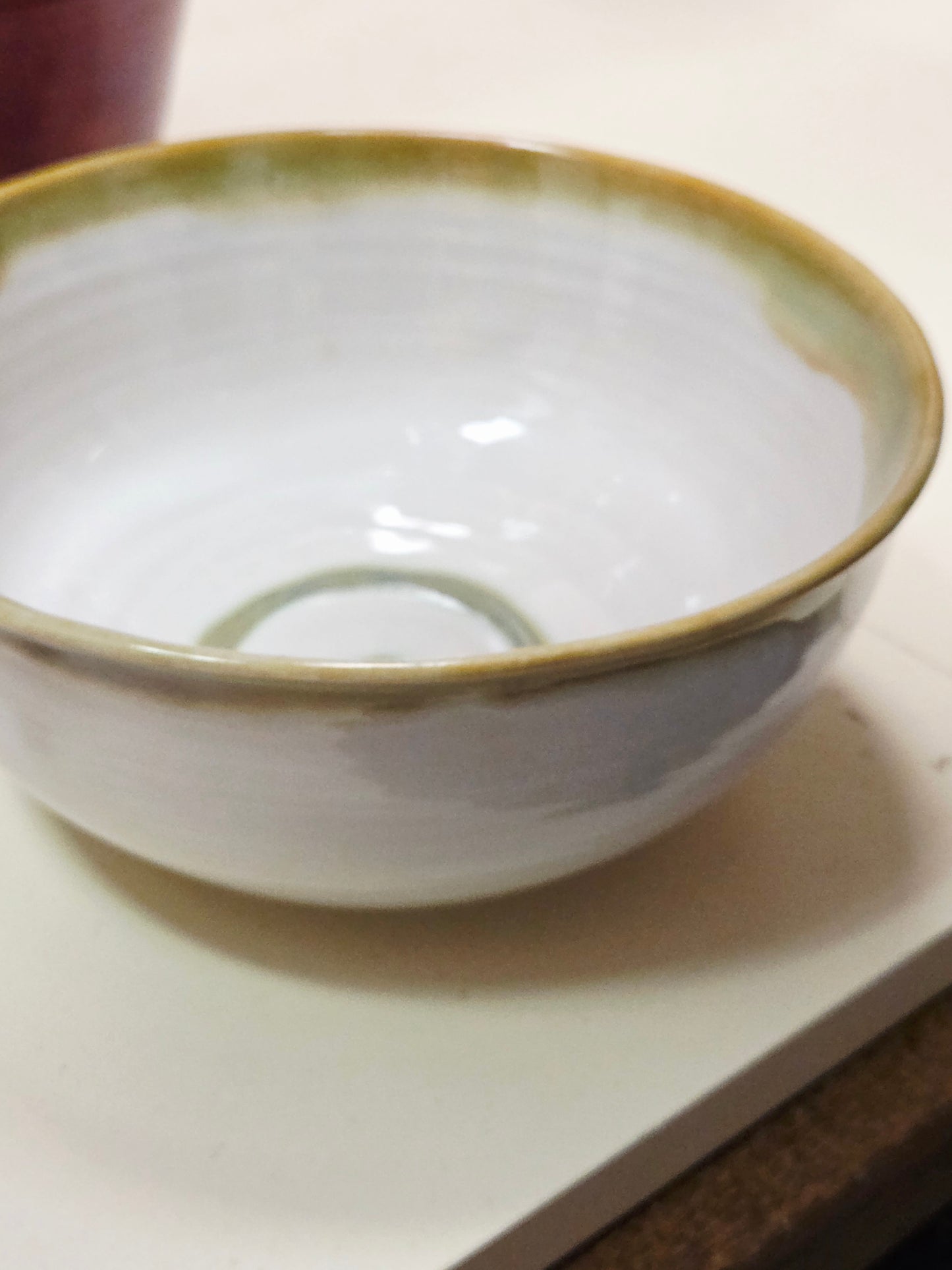 White with Green Bowl