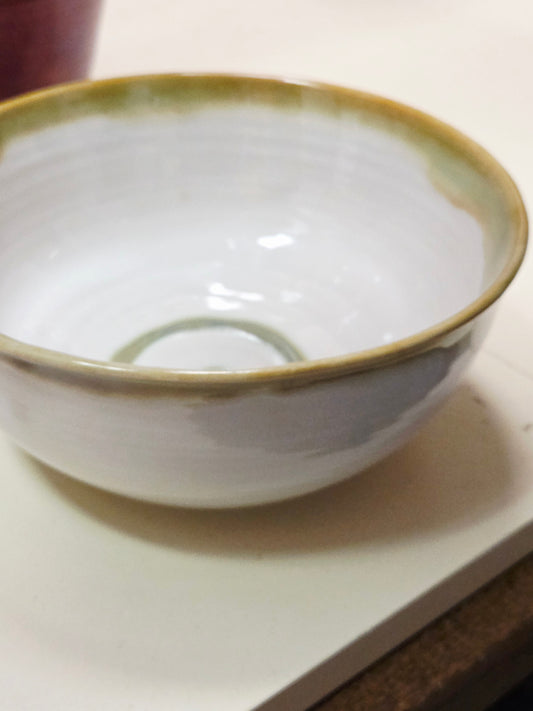 White with Green Bowl