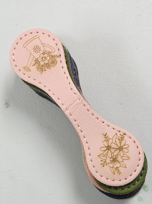 Magnetic Bookmark - Pink Double Flowers