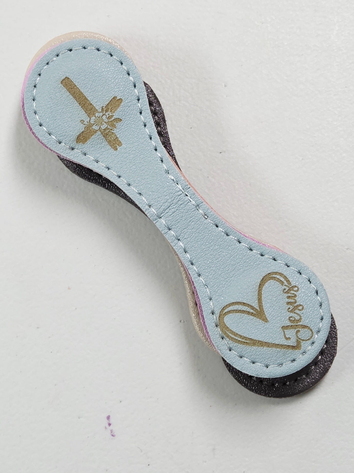 Magnetic Bookmark - Blue Jesus Heart/Cross