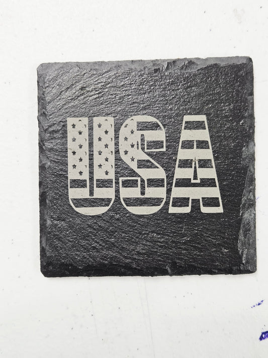 USA Engraved Slate Coasters
