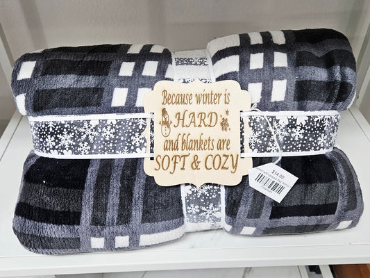 Blanket w/Engraved Tag Winter Hard