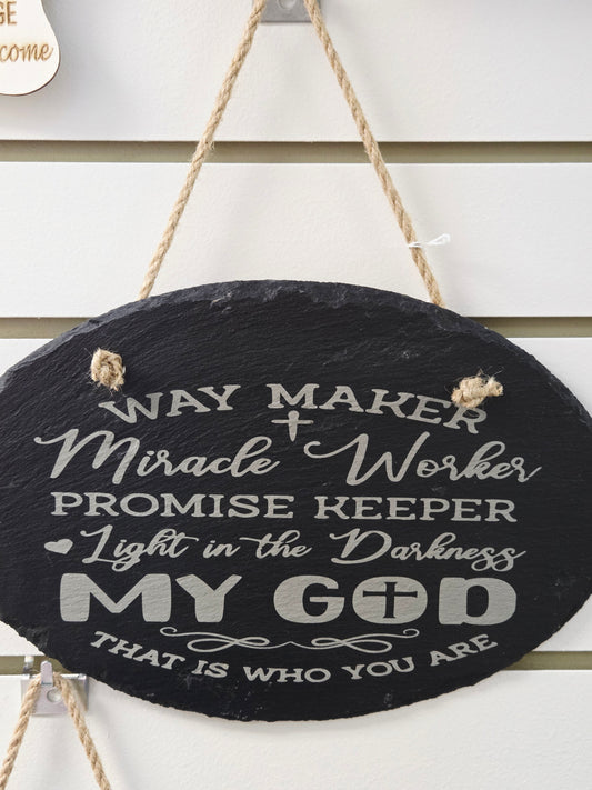 Way Maker God Slate Wall Sign