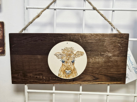 Highlander Calf Hanging Sign