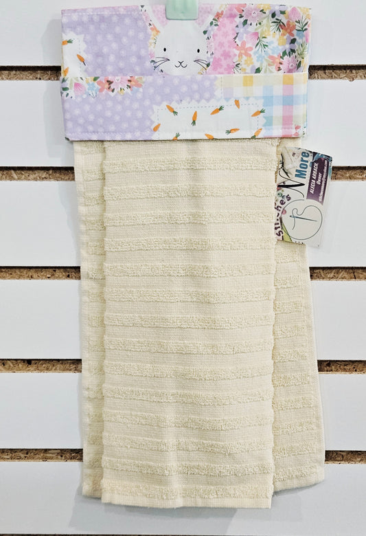 Easter Bunny w/Flowers Yellow Kitchen Towel