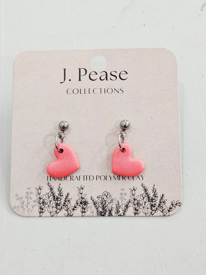 Single Heart Dangle Stud Earring