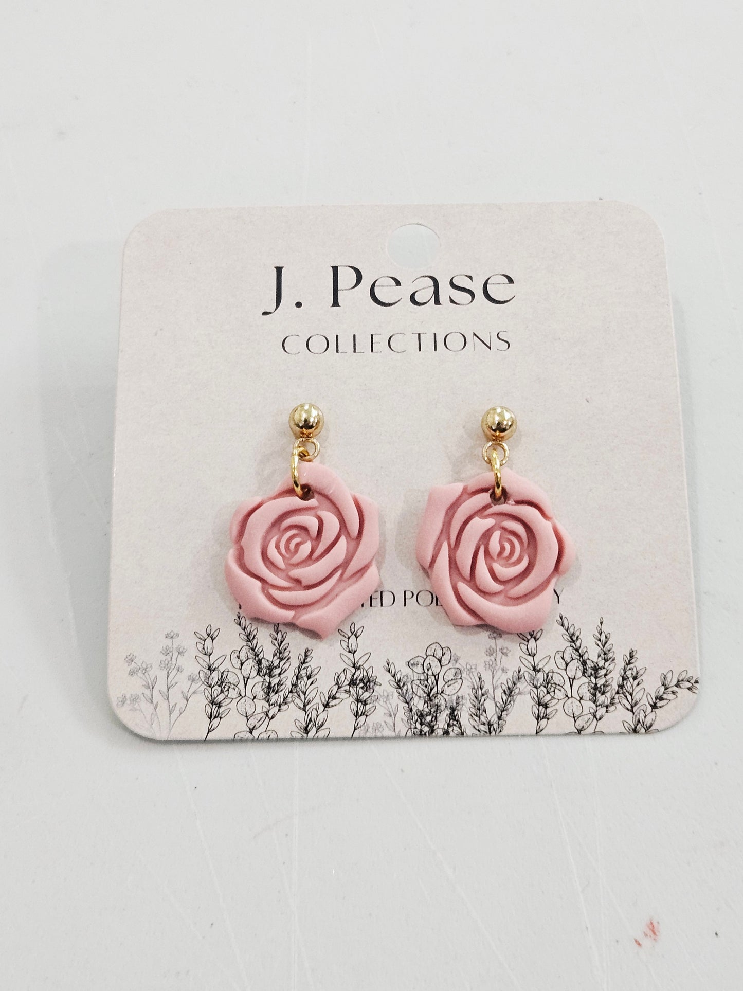 Single Rose Dangle Stud Earring