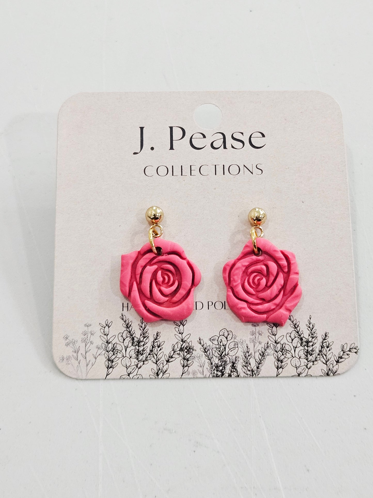 Single Rose Dangle Stud Earring