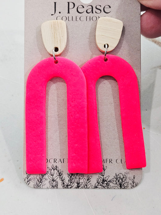 Hot Pink Rainbow Earrings