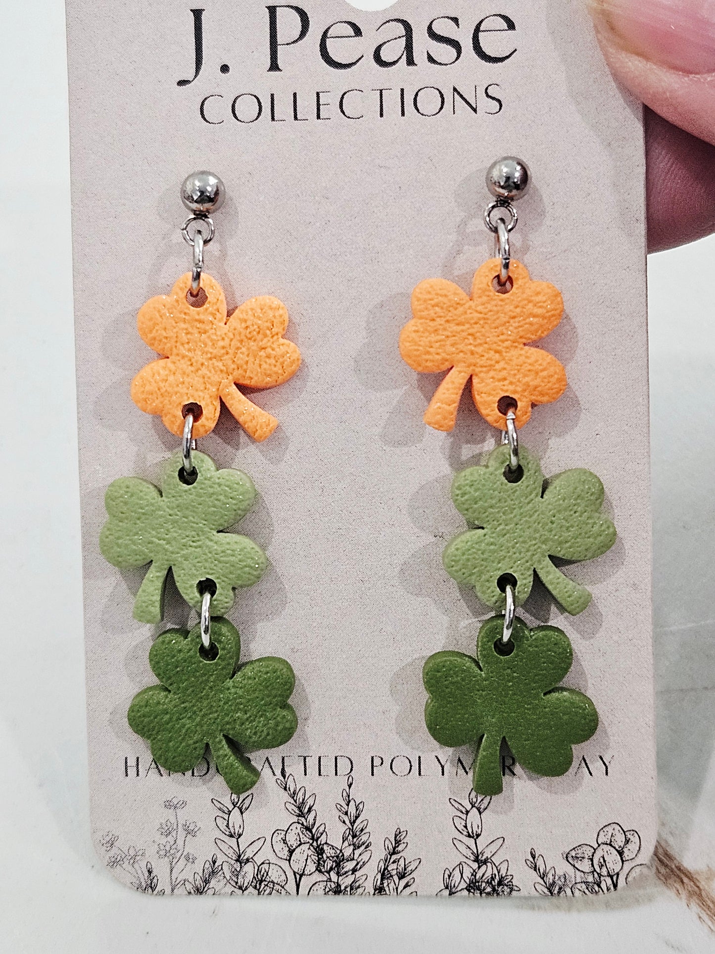 3 Shamrock Dangle Earrings