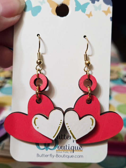 Layered Heart Earrings