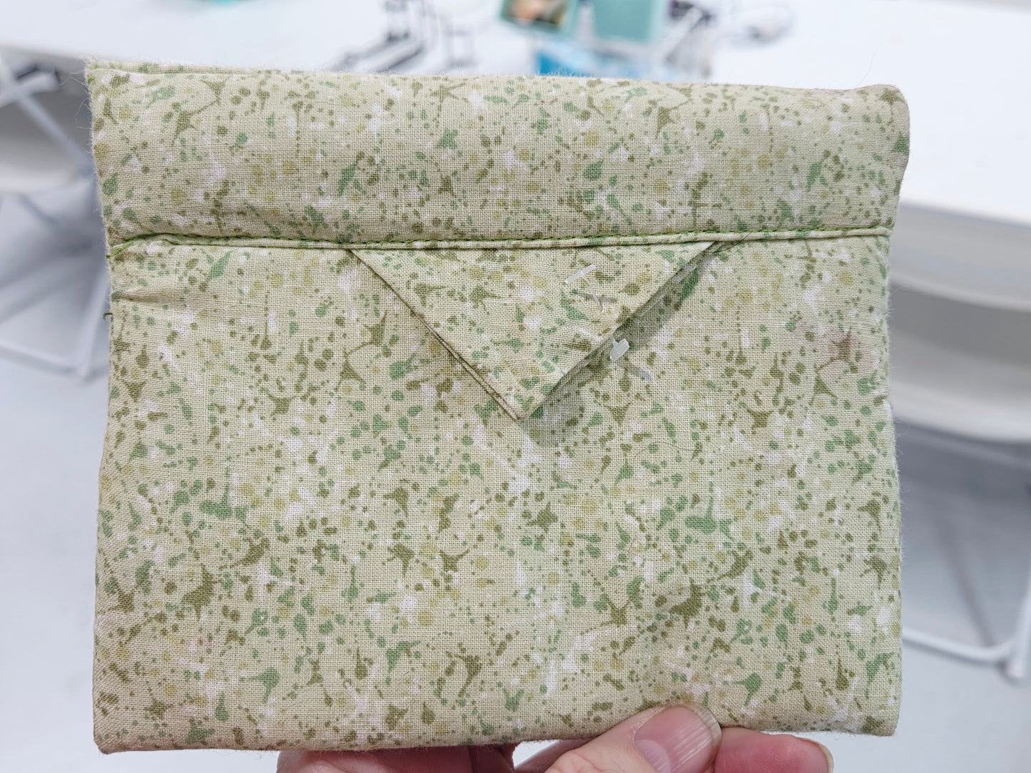 Green Splatter Snap Pouch