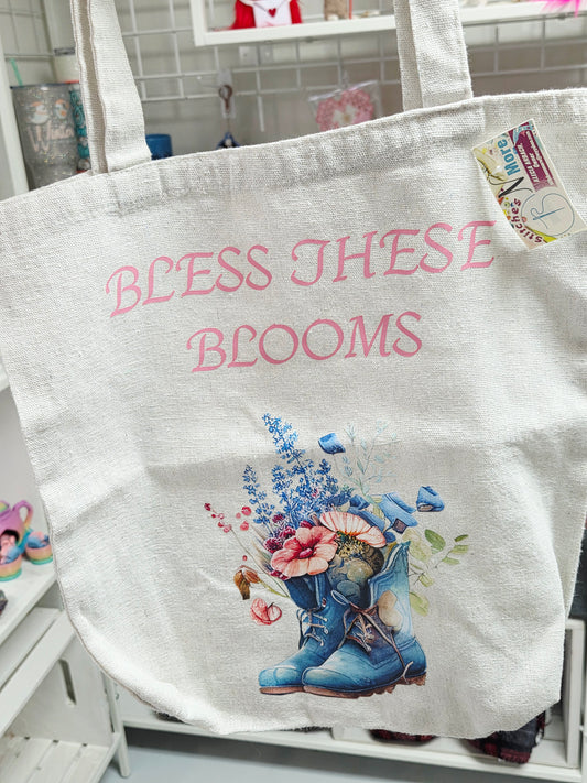 Bless These Blooms Floral Tote Bag