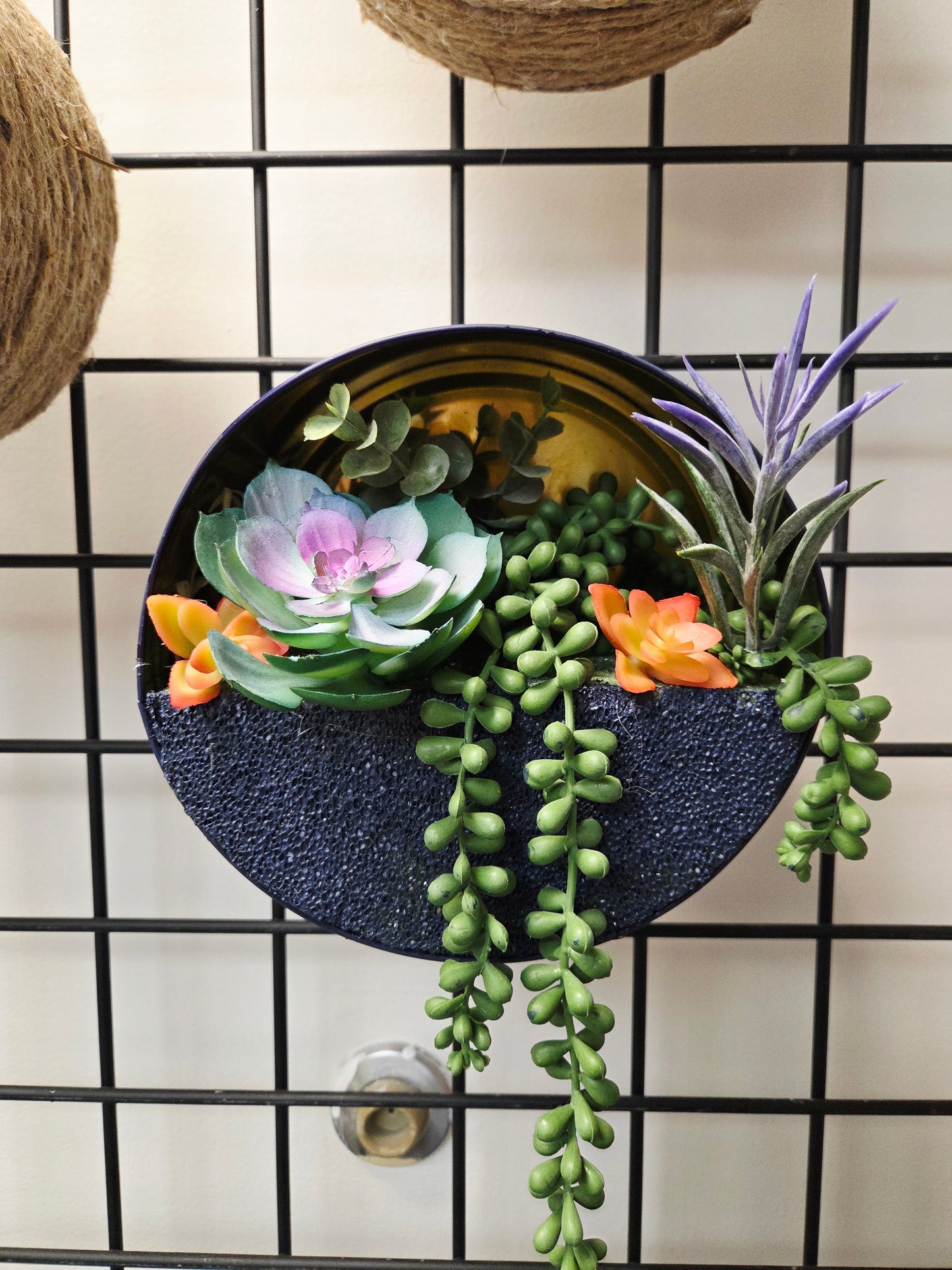 Blue Succulent Wall Hanging