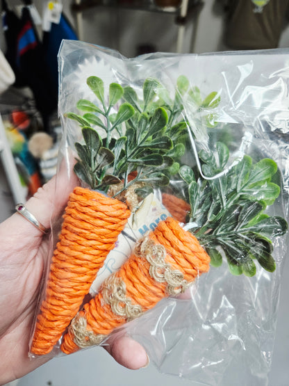 Fabric Wrapped Carrots For Tiered Tray
