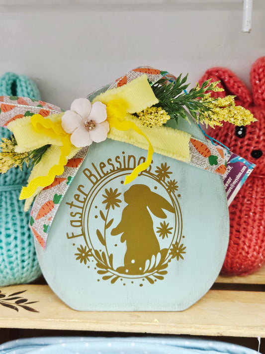 Easter Blessings Wood Egg Green