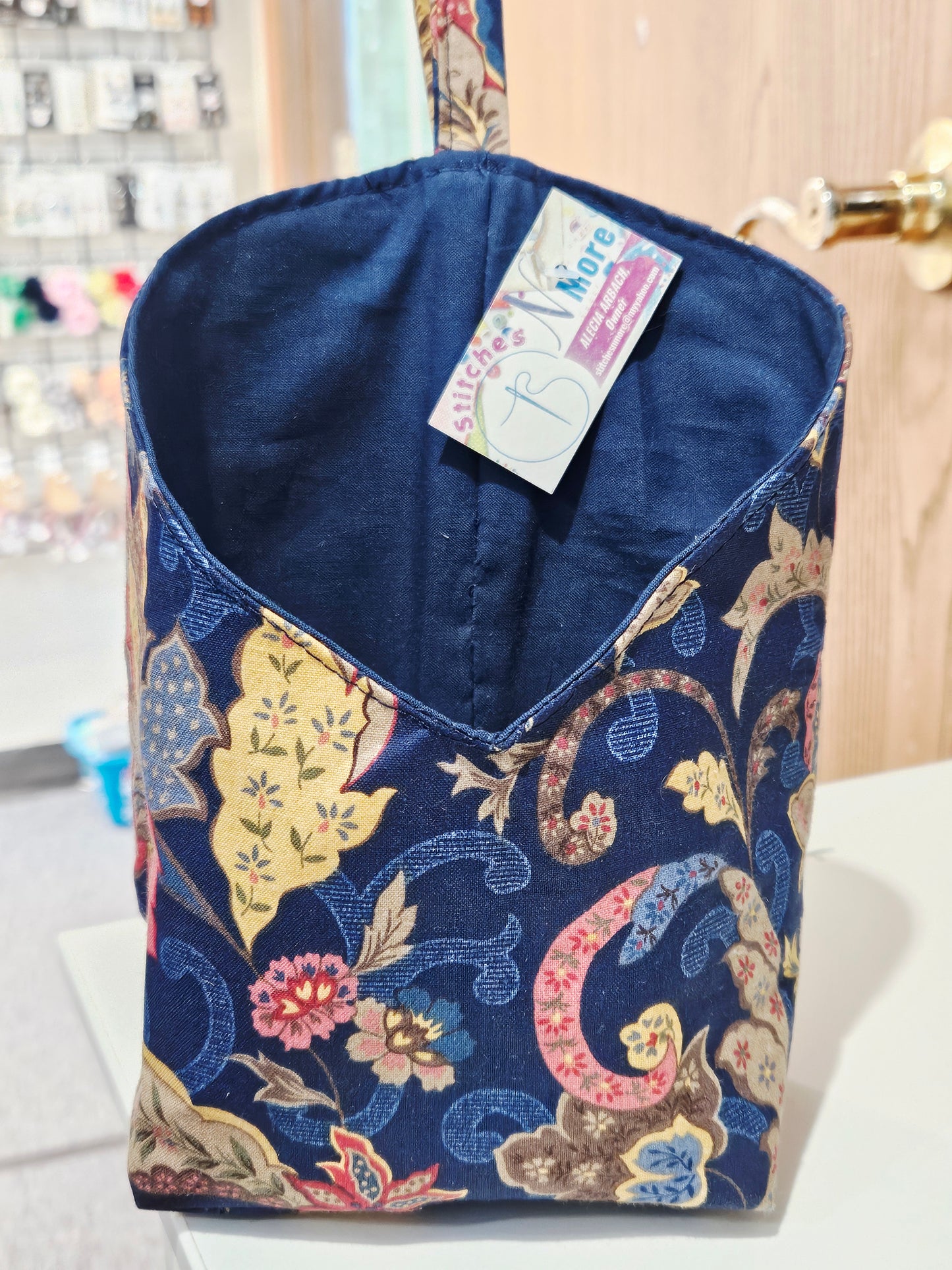 Dark Blue Paisley Small Catch All