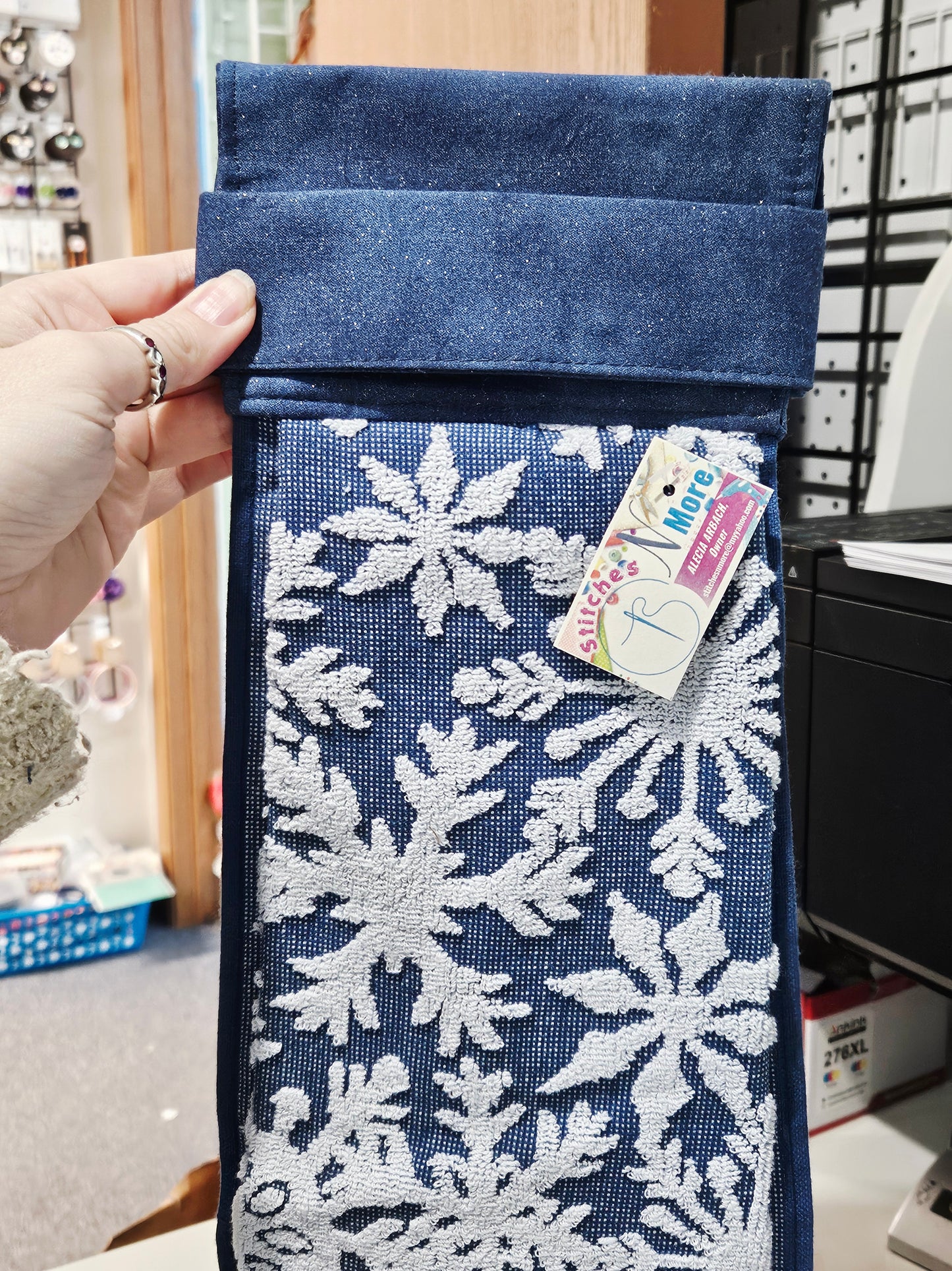 Blue Snowflake Kitchen Towel