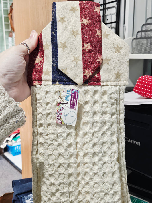 Patriotic Waffle Strip Towel