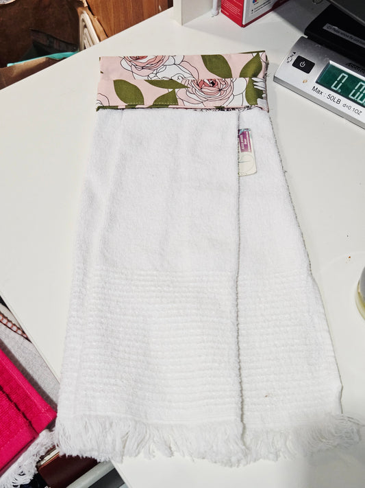 Pink Boho Floral Kitchen Towel