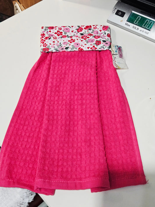 Pink Floral Pink Kitchen Towel