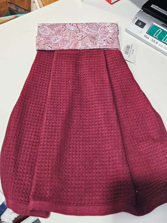 Burgundy Paisley Kitchen Towel