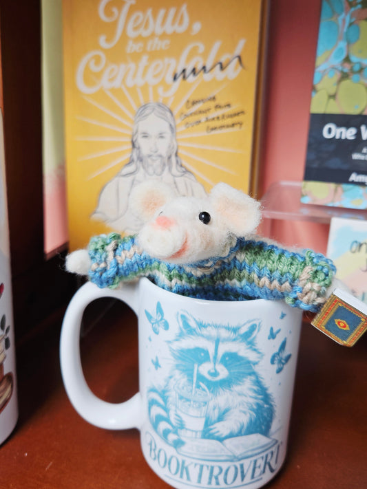 Felted Mouse with a Book
