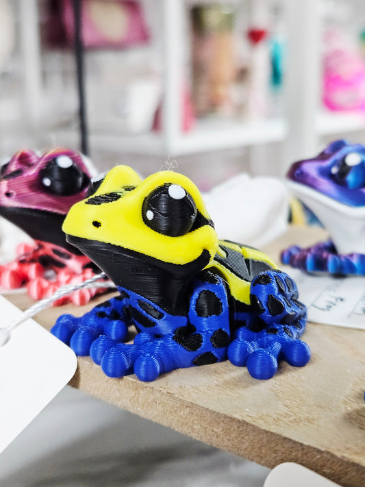 Blue/Yellow Small 3D Frog