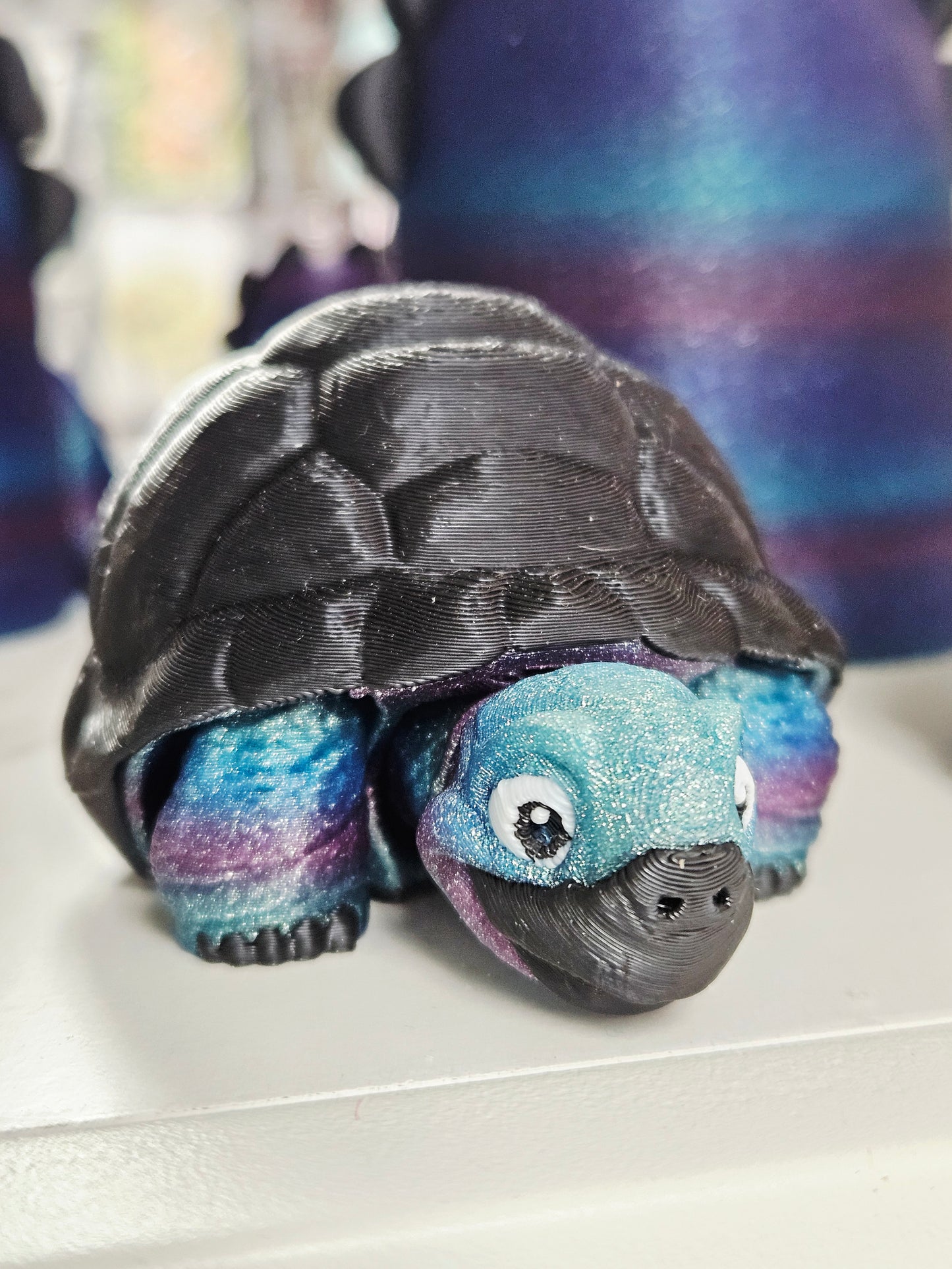 Black/Blue/Purple 3D Tortoise