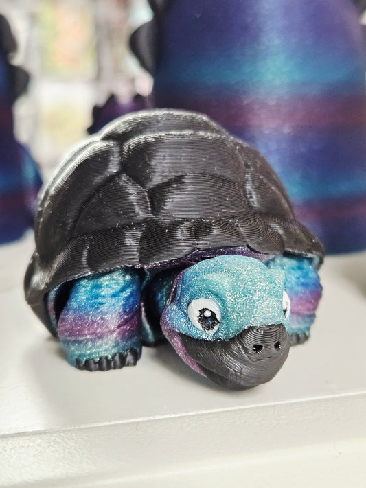 Black/Blue/Purple 3D Tortoise