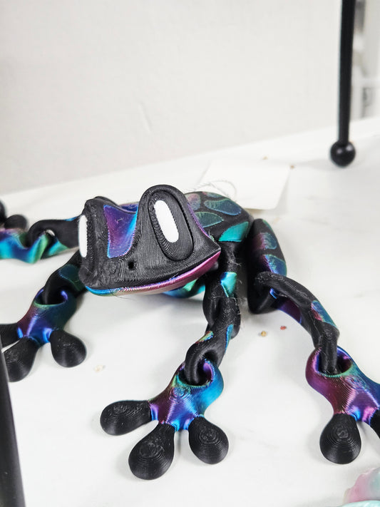 Black/Cool Color 3D Frog - Large