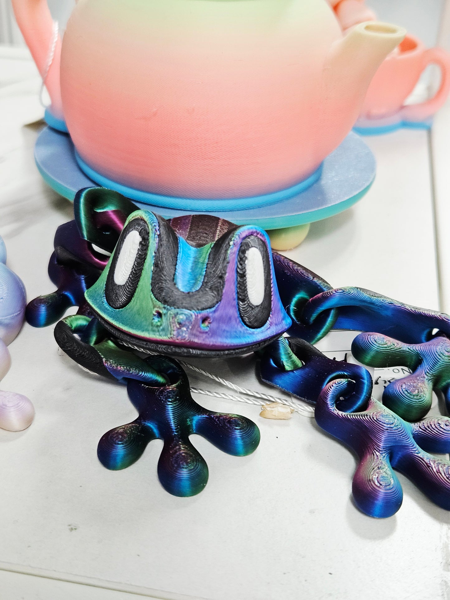 Black/Cool Colors with Stripes 3D Frog - Large