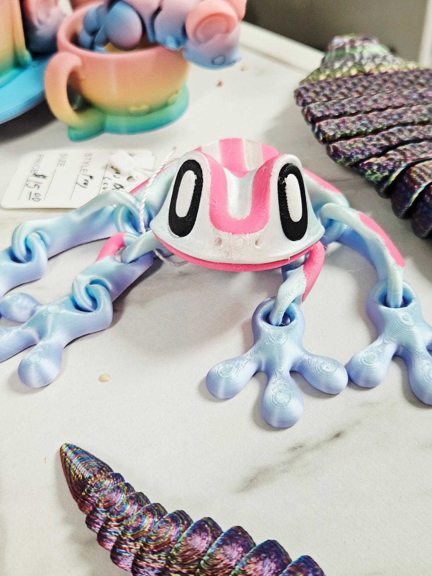 Lt Blue/Pink 3D Frog - Large