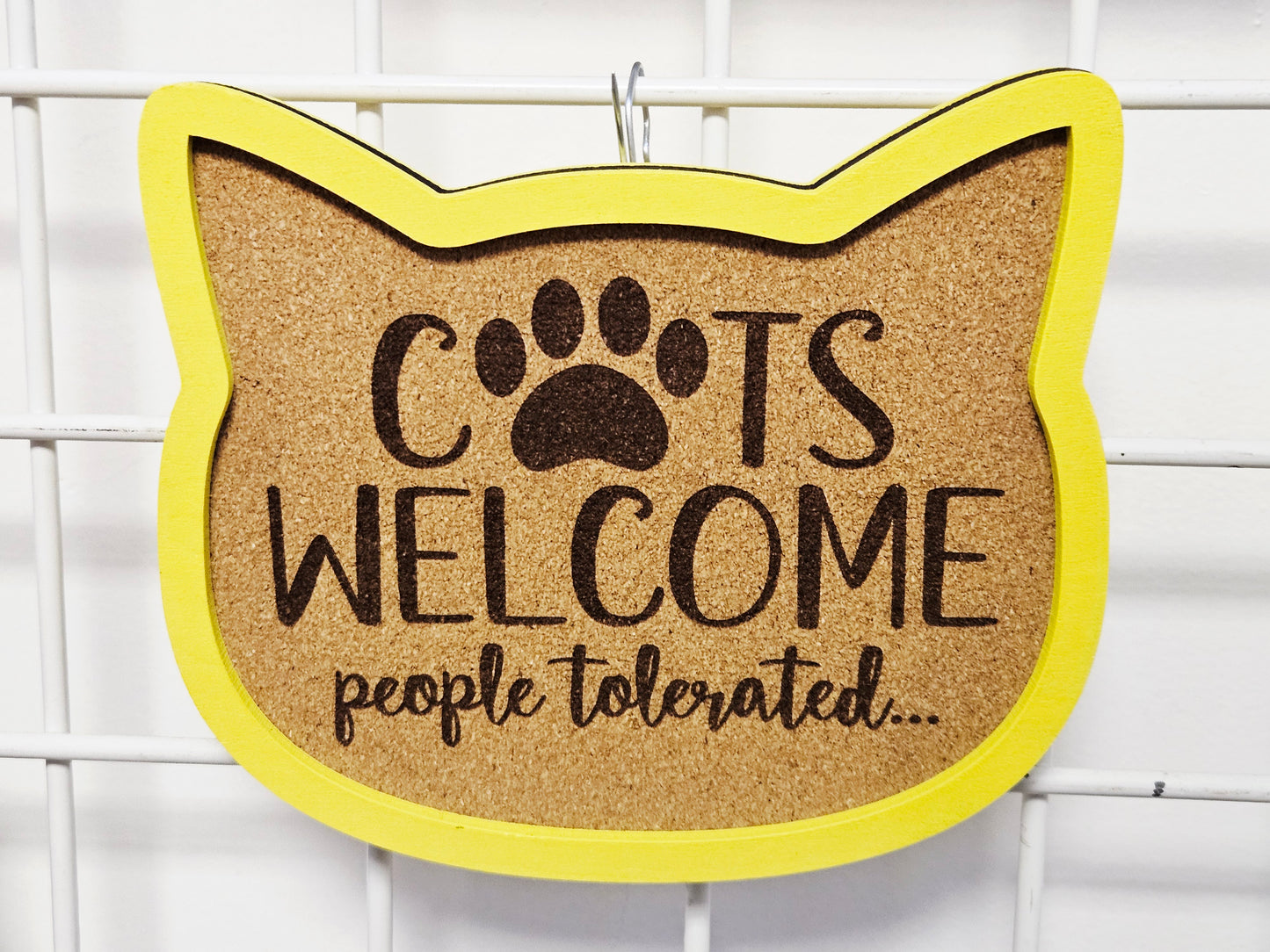 Cat Shaped Welcome Cork Board