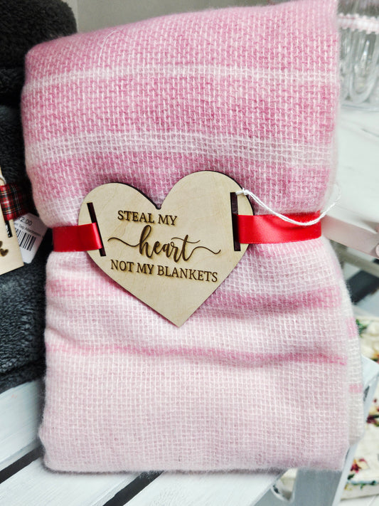 Blanket w/Engraved Tag Steal Heart