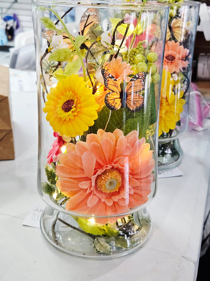 Lighted Spring Floral Vase