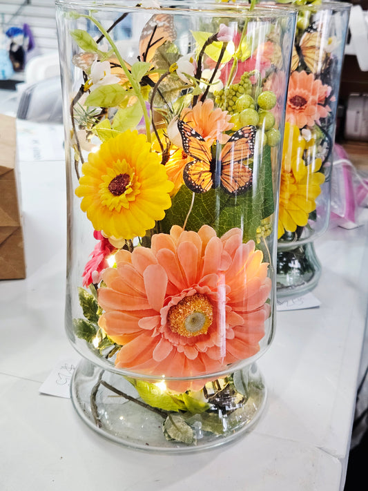 Lighted Spring Floral Vase