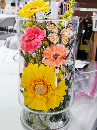 Lighted Spring Floral Vase