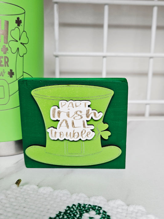 Part Irish Wood Block Decor