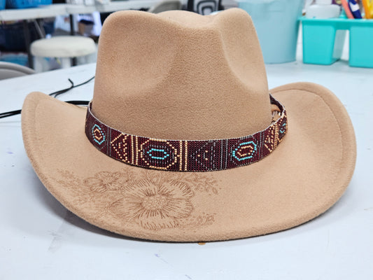 Hat Band Red Gold Turquoise