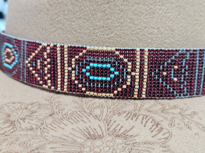 Hat Band Red Gold Turquoise