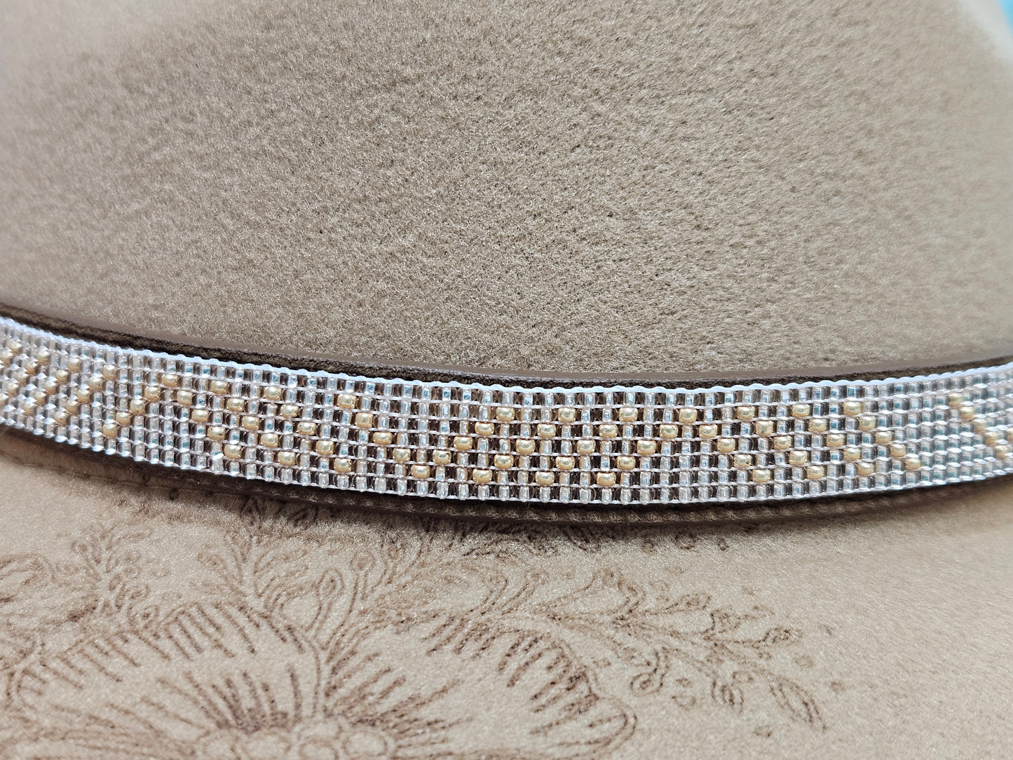 Hat Band Pale Peach & Gold